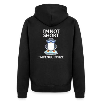 Small-scale saying - Unisex Premium Organic Zip Hoodie - black - Back - Nico (187cm)