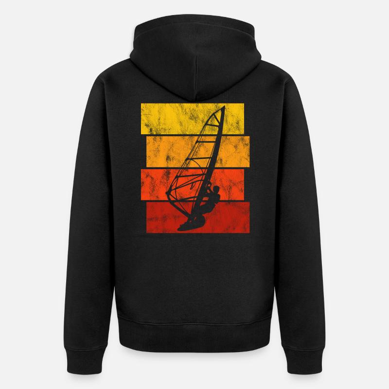 Windsurfing Retro Windsurfer Surf surf - Veste à capuche bio Premium Unisexe - noir