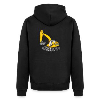 Dragage de chantier machine lourde cadeau - Veste à capuche bio Premium Unisexe - noir - Dos - Nico (187cm)