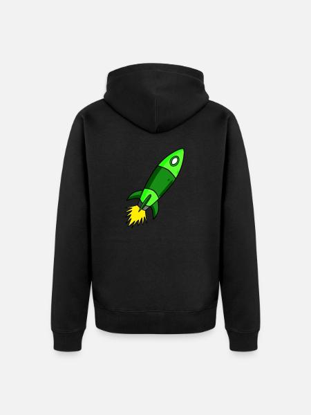Green Rocket - Unisex Premium Organic Zip Hoodie - black