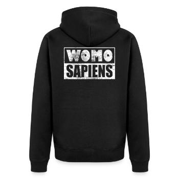 Womo Sapiens Rvavan Camping Friends - Unisex Premium Organic Zip Hoodie - black - Back - Nico (187cm)