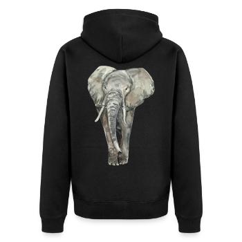 Éléphant - Veste à capuche bio Premium Unisexe - noir - Dos - Nico (187cm)
