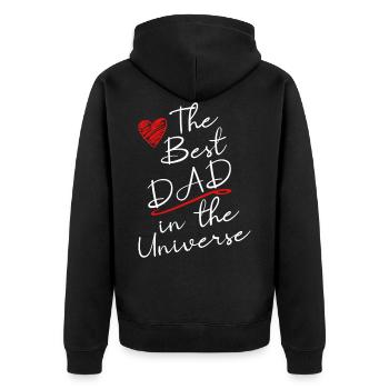 The Best DAD in the Universe - Unisex Premium Organic Zip Hoodie - black - Back - Nico (187cm)