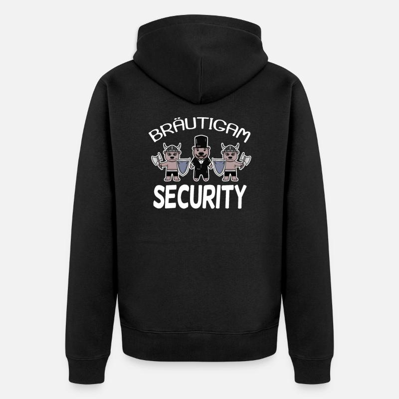 Bräutigam Security Wikinger - Unisex Premium Bio Zip Hoodie - Schwarz