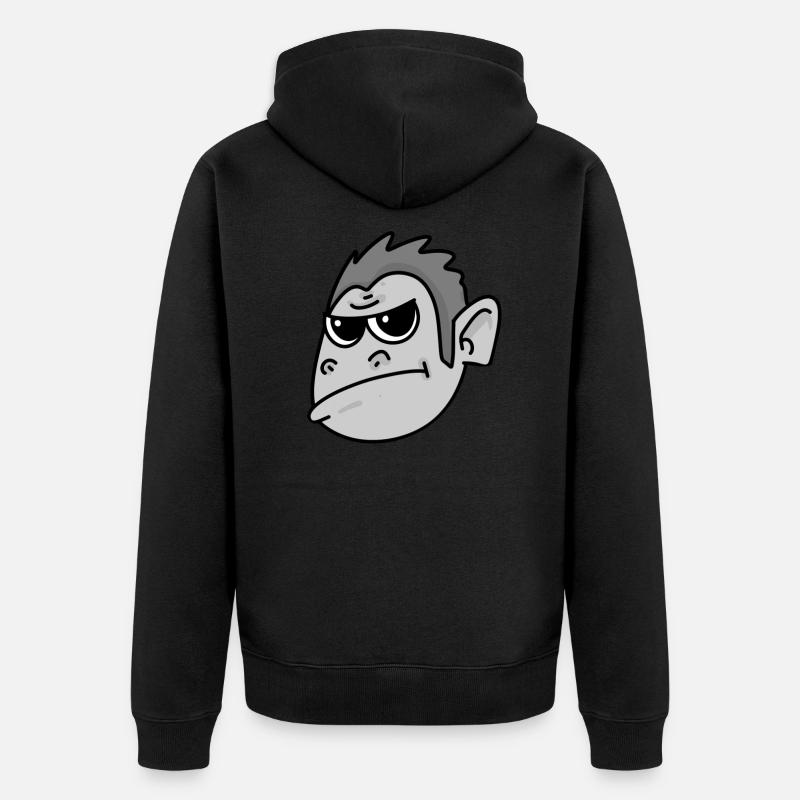 Tête de gorille - Veste à capuche bio Premium Unisexe - noir