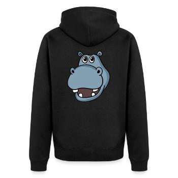 Hippopotames tête - Veste à capuche bio Premium Unisexe - noir - Dos - Nico (187cm)