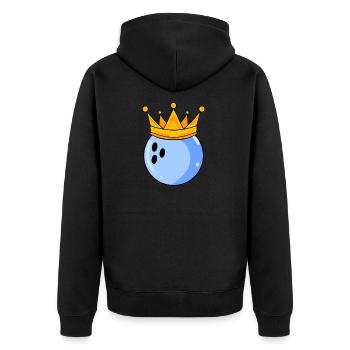 Bowling King - Bowling Ball King Crown - Unisex Premium Organic Zip Hoodie - black - Back - Nico (187cm)