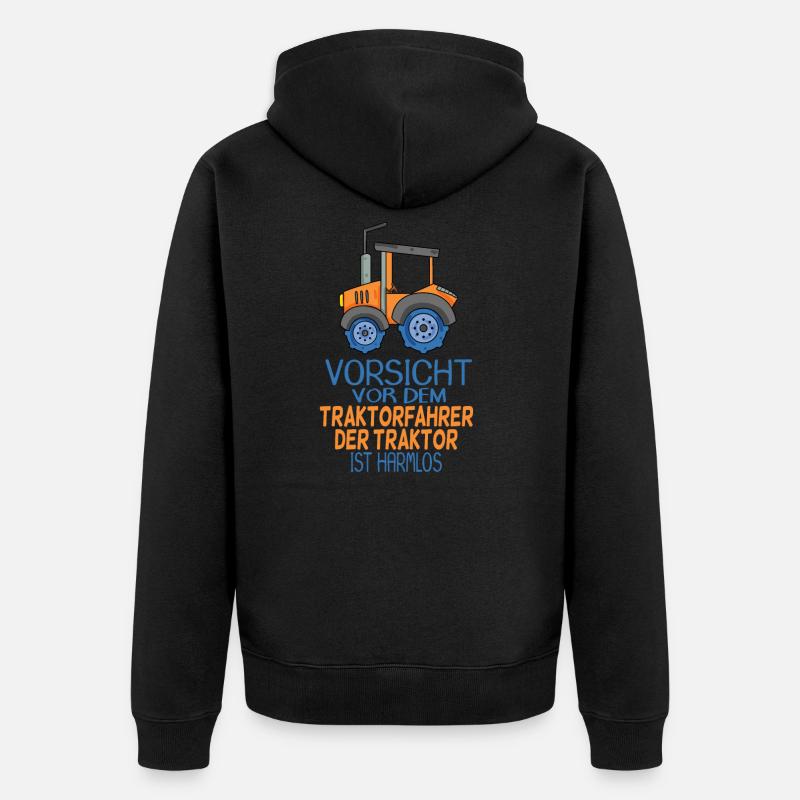 Trecker Traktorfahrer Geschenk - Unisex Premium Bio Zip Hoodie - Schwarz