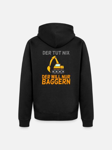 Bagger Baggern - Unisex Premium Bio Zip Hoodie - Schwarz