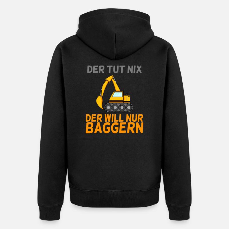 Bagger Baggern - Unisex Premium Bio Zip Hoodie - Schwarz