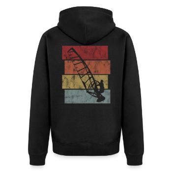 Windsurfer Surfing Retro Windsurfing Windsurfing - Unisex Premium Organic Zip Hoodie - black - Back - Nico (187cm)