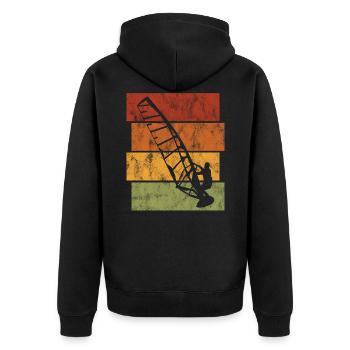 Windsurfing Retro Windsurfer Surfing Windsurfing - Unisex Premium Organic Zip Hoodie - black - Back - Nico (187cm)