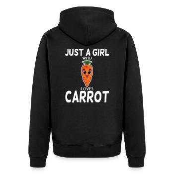 Vegan Carrot Carrot Carrots - Unisex Premium Organic Zip Hoodie - black - Back - Nico (187cm)