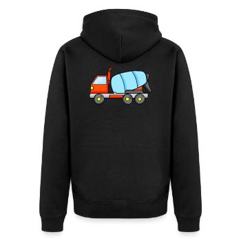 Construction vehicles Construction site Construction vehicle - Unisex Premium Organic Zip Hoodie - black - Back - Nico (187cm)