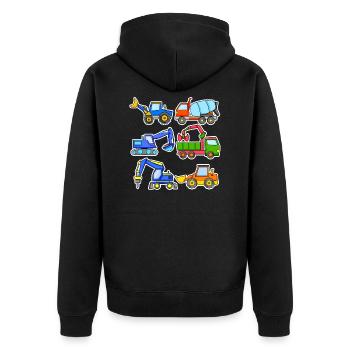 Construction site vehicles - Unisex Premium Organic Zip Hoodie - black - Back - Nico (187cm)