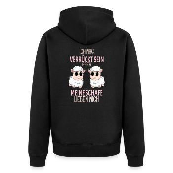 Schaf Schafe Spruch Geschenk - Unisex Premium Bio Zip Hoodie - Schwarz - Hinten - Nico (187cm)