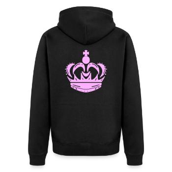 Krone Rosa - Unisex Premium Bio Zip Hoodie - Schwarz - Hinten - Nico (187cm)