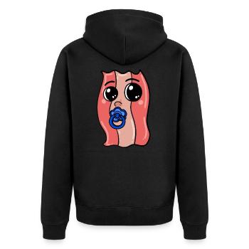 Baby Speck - Bacon - Unisex Premium Bio Zip Hoodie - Schwarz - Hinten - Nico (187cm)