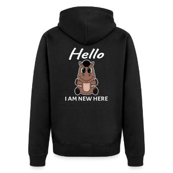 Bébé Naissance Enceinte - Fête de bébé - Veste à capuche bio Premium Unisexe - noir - Dos - Nico (187cm)