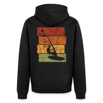 Windsurfer Retro Windsurfing Windsurfing Surfing - Unisex Premium Organic Zip Hoodie - black - Back - Nico (187cm)