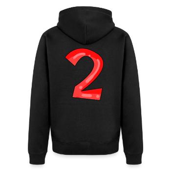 2 - Unisex Premium Bio Zip Hoodie - Schwarz - Hinten - Nico (187cm)
