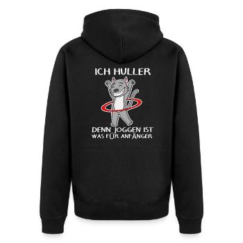 Hullern Katze - Unisex Premium Bio Zip Hoodie - Schwarz - Hinten - Nico (187cm)