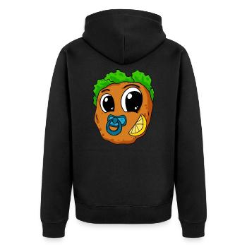 Baby Schnitzel - Unisex Premium Bio Zip Hoodie - Schwarz - Hinten - Nico (187cm)