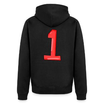 1 - Unisex Premium Organic Zip Hoodie - black - Back - Nico (187cm)