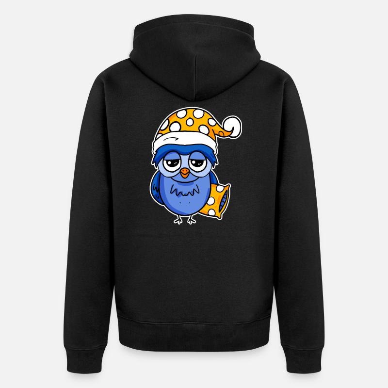 Le lève-tôt Hibou Dormir - Veste à capuche bio Premium Unisexe - noir