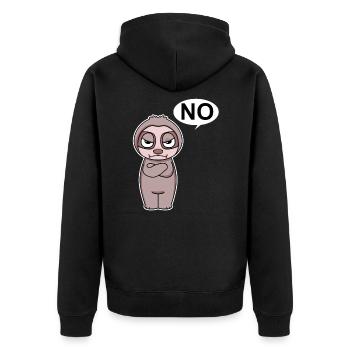 Le paresseux est énervé et dit non - Veste à capuche bio Premium Unisexe - noir - Dos - Nico (187cm)