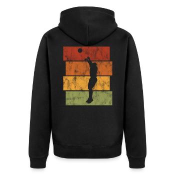 Basket basket basketteur basketteur - Veste à capuche bio Premium Unisexe - noir - Dos - Nico (187cm)