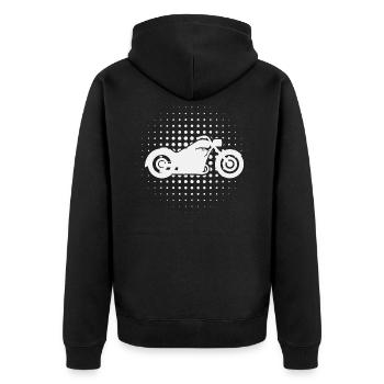 Vintage Motorcycle - Biker - Motorrad - Low Rider - Unisex Premium Organic Zip Hoodie - black - Back - Nico (187cm)