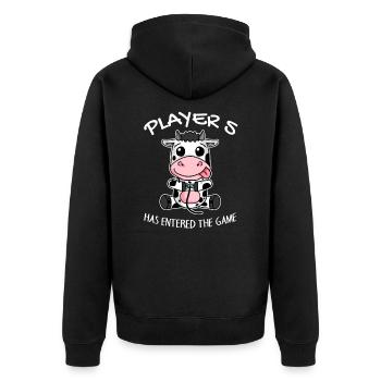 Nachwuchs Baby - Babyparty Geschenk - Unisex Premium Bio Zip Hoodie - Schwarz - Hinten - Nico (187cm)