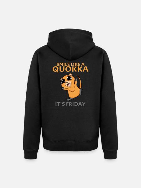 Quokka - Unisex Premium Organic Zip Hoodie - black
