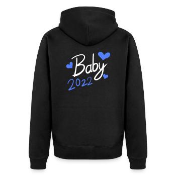 Cadeau de bébé 2022 - Veste à capuche bio Premium Unisexe - noir - Dos - Nico (187cm)