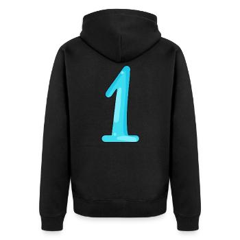 1 - Unisex Premium Organic Zip Hoodie - black - Back - Nico (187cm)