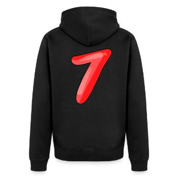 7 - Unisex Premium Organic Zip Hoodie - black - Back - Nico (187cm)