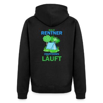 Rentner Countdown - Unisex Premium Bio Zip Hoodie - Schwarz - Hinten - Nico (187cm)