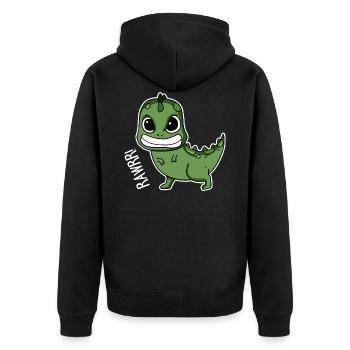 Bébé dinosaure cadeau - Veste à capuche bio Premium Unisexe - noir - Dos - Nico (187cm)