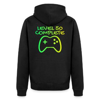 50th Birthday Level 50 Complete - Unisex Premium Organic Zip Hoodie - black - Back - Nico (187cm)