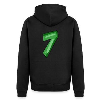 7 - Unisex Premium Organic Zip Hoodie - black - Back - Nico (187cm)