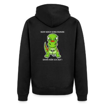 Nur noch eine Runde Zocken Gaming Kinder - Unisex Premium Bio Zip Hoodie - Schwarz - Hinten - Nico (187cm)