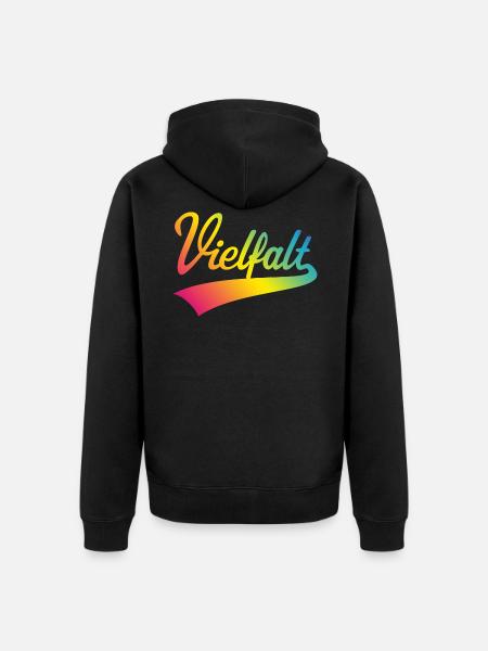 Vielfalt (Diversity / PNG) - Unisex Premium Bio Zip Hoodie - Schwarz