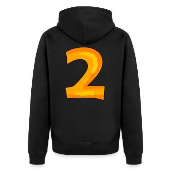 2 - Unisex Premium Bio Zip Hoodie - Schwarz - Hinten - Nico (187cm)