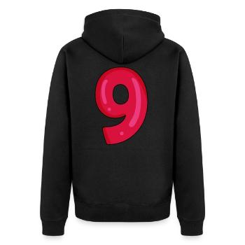 9 - Unisex Premium Organic Zip Hoodie - black - Back - Nico (187cm)