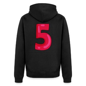5 - Unisex Premium Organic Zip Hoodie - black - Back - Nico (187cm)