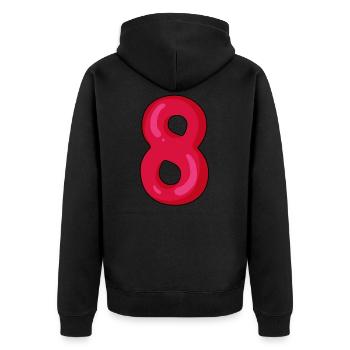 8 - Unisex Premium Organic Zip Hoodie - black - Back - Nico (187cm)