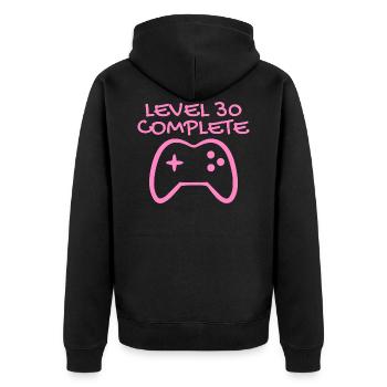 30 anniversaire - Niveau 30 Complete - Gamer 30 ans - Veste à capuche bio Premium Unisexe - noir - Dos - Nico (187cm)