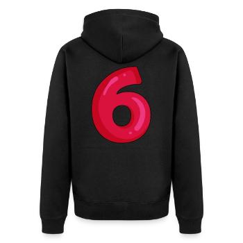 6 - Unisex Premium Bio Zip Hoodie - Schwarz - Hinten - Nico (187cm)