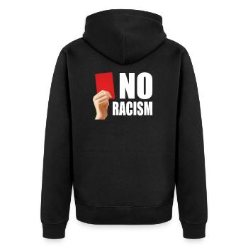 No Racism Pas de racisme dans le football - Veste à capuche bio Premium Unisexe - noir - Dos - Nico (187cm)